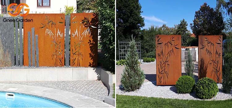 Fence panel garden corten steel screen Fence panel garden corten steel screen