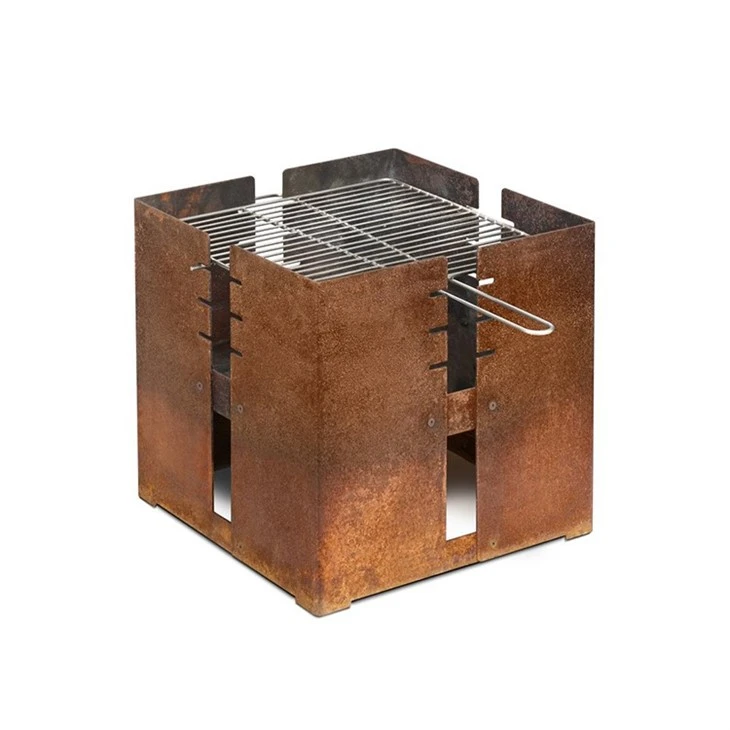 Charcoal Wood Burning Corten Steel Metal BBQ