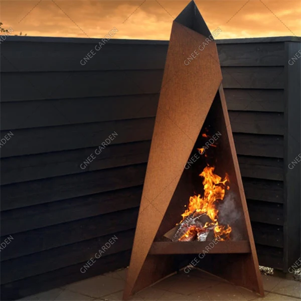 Vatrište za vanjsko skladište drva Corten Steel Garden