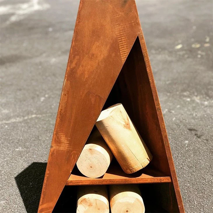 Corten Steel Outdoor Burning Wood Stove Fire Place
