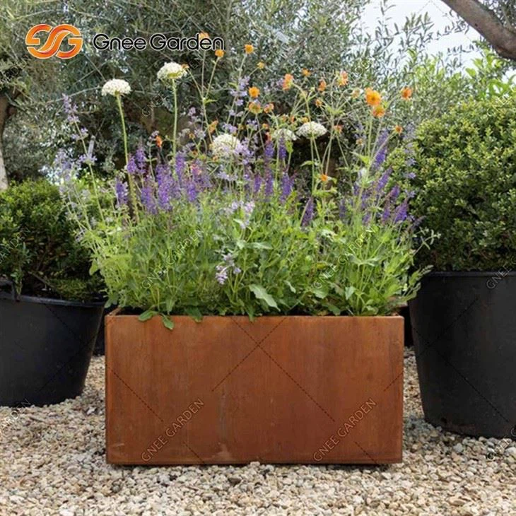 Corten Steel Painted Steel Flowerpot Garden