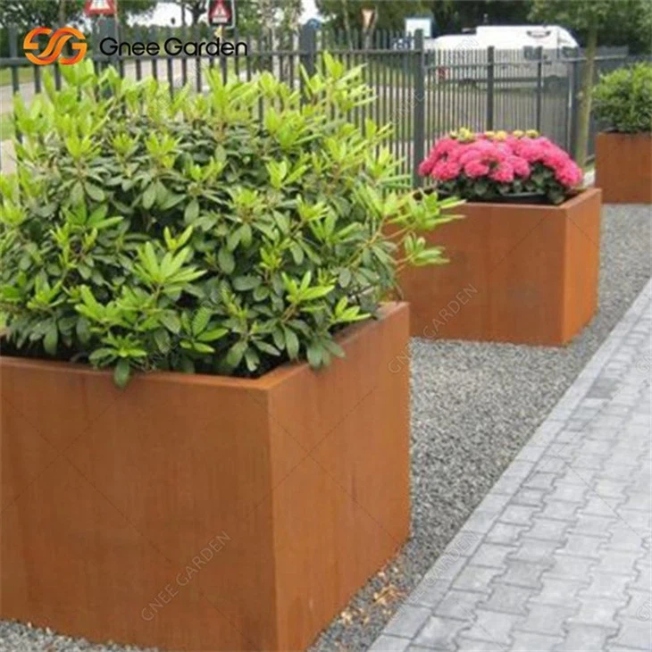 Corten Steel Planter Outdoor Metal Flowerpot