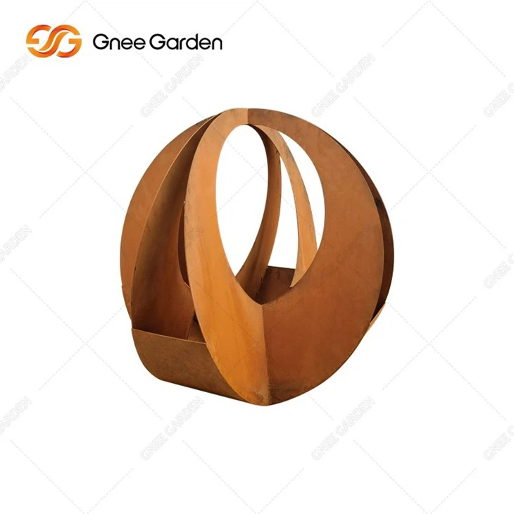 Easy To Move Corten Steel Decorative Flower Planter