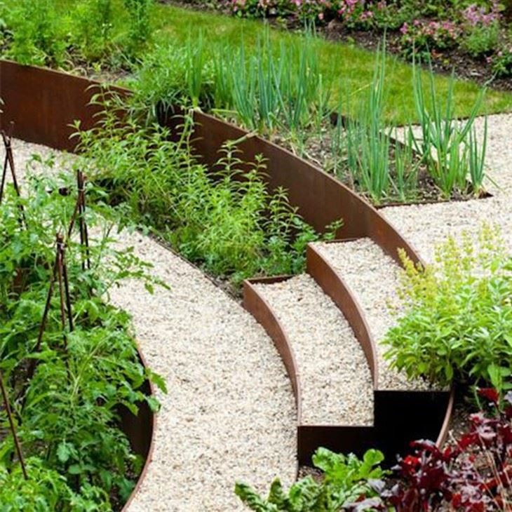 Garden Edging /rusted Corten Steel Garden Edge / Garden Edging Lawn Border