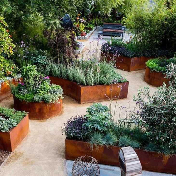 Garden Edging /rusted Corten Steel Garden Edge / Garden Edging Lawn Border