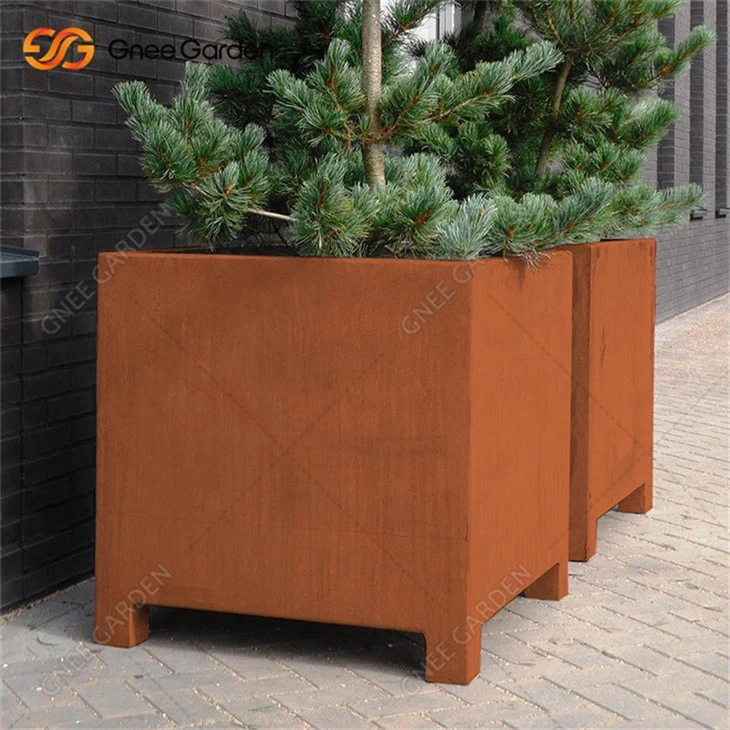 Large Corten Steel Flowerpot Garden Outdoor