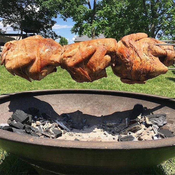 Outdoor Fire Pits & Bbqs Wood Burning Grill Backyard Barbecue Corten Steel