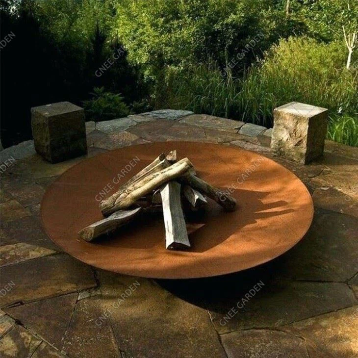 Outdoor Garden Rusty Corten Steel Firepit BBQ
