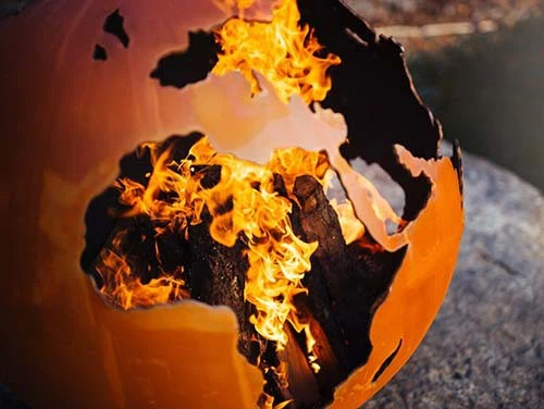 Outside Sitting With Fire Pit Pool Fire & Water Bowl