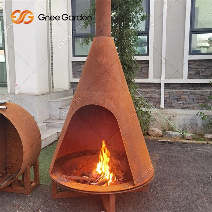Popular Corten Steel Metal Cheminee Fireplace Accessories
