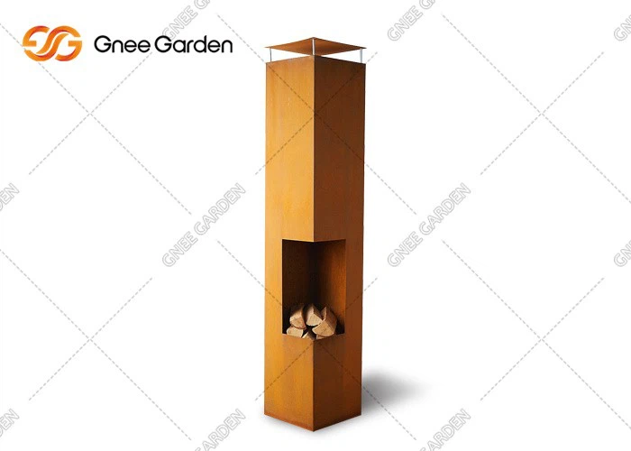 Rust Steel Fire Pits Rectangular Fire Place Outdoor