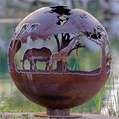 Corten Steel Decoration Garden Fire Pit Ball Globe Fire Pit Vrtni ukras Dekorativni