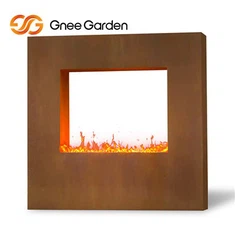 Četvrtasti kamin od čelika Corten