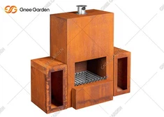 Dekorativno kamin od Corten čelika za teške uvjete rada