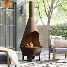 Vanjski samostojeći kamin Corten na drva