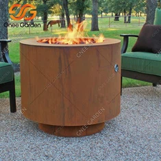 Okrugla jama za vatru od čeličnog plina