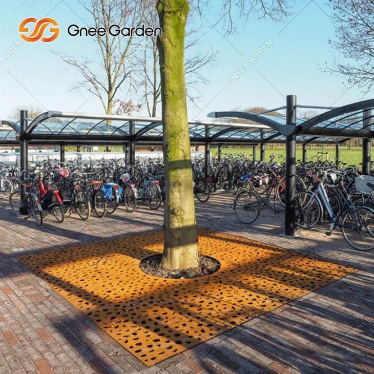 Unique Products Corten Steel Metal Tree Pool Grate For Garden Furniture